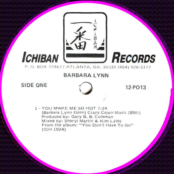 Barbara Lynn : You Make Me So Hot (12", Promo)