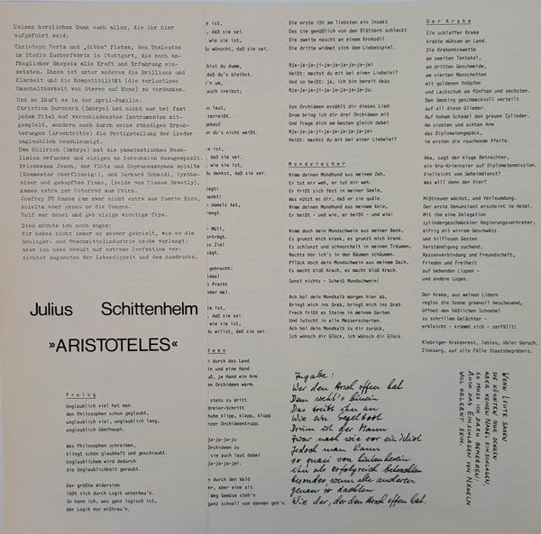 Julius Schittenhelm : Aristoteles (LP, Album)