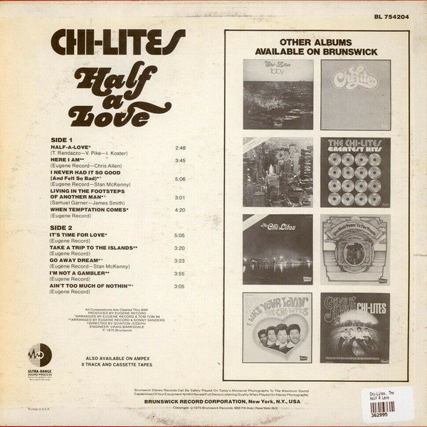 The Chi-Lites : Half A Love (LP, Album)