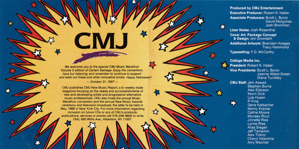 Various : CMJ Presents Certain Damage! Volume 3 (CD, Comp, Promo)