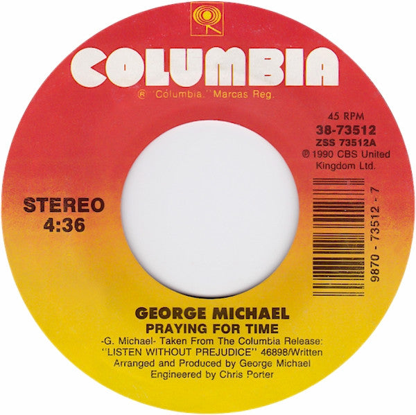 George Michael : Praying For Time (7", Single, Styrene, Car)