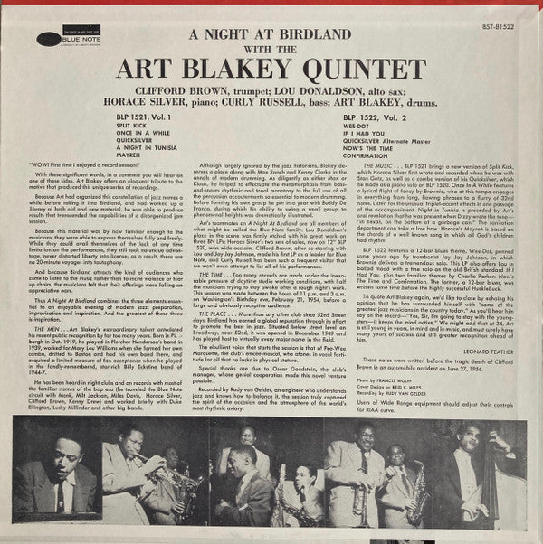Art Blakey Quintet : A Night At Birdland Volume 2 (LP, Comp, RE, Lib)