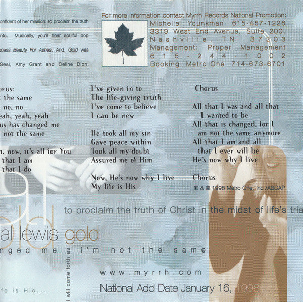 Crystal Lewis : Not The Same (CD, Single, Promo)