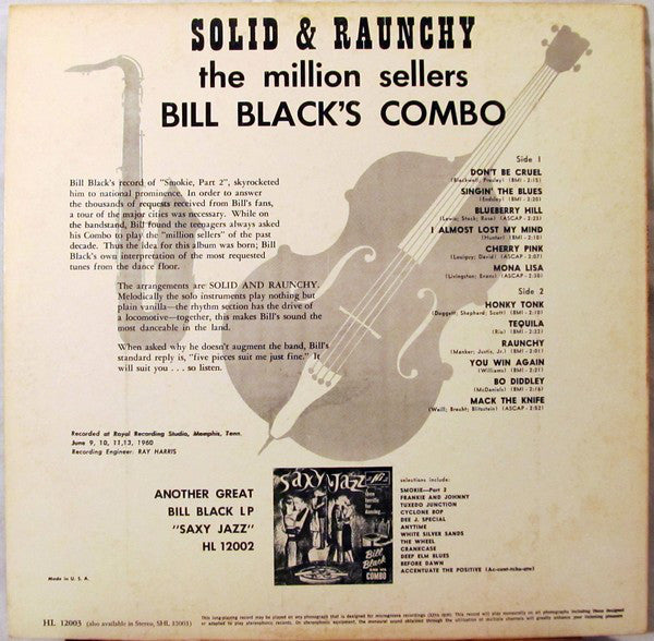 Bill Black's Combo : Solid And Raunchy (LP, Album, Mono)