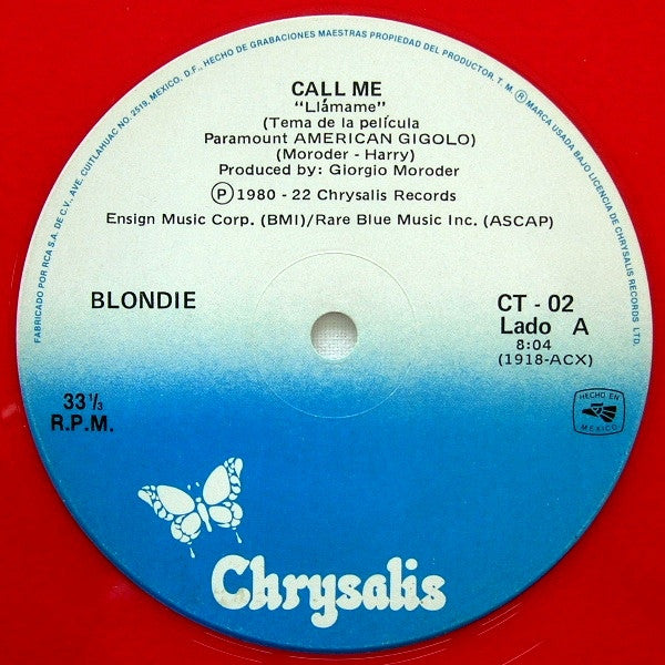 Blondie & Giorgio Moroder : Call Me (12", Single, Red)