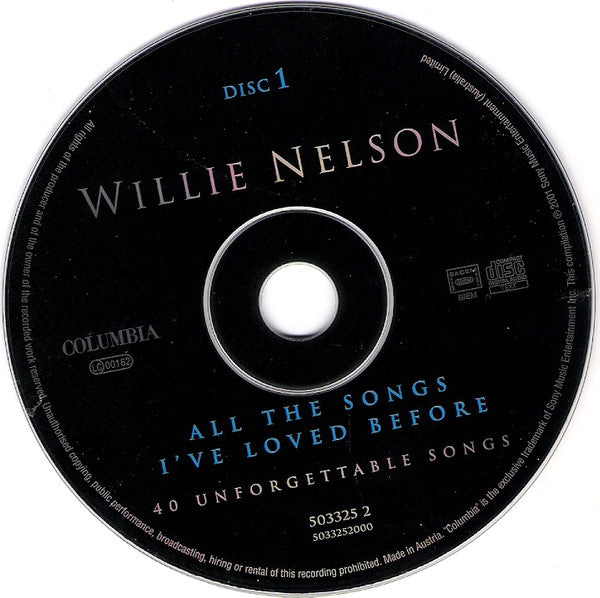 Willie Nelson : All The Songs I've Loved Before - 40 Unforgettable Songs (2xCD, Comp)