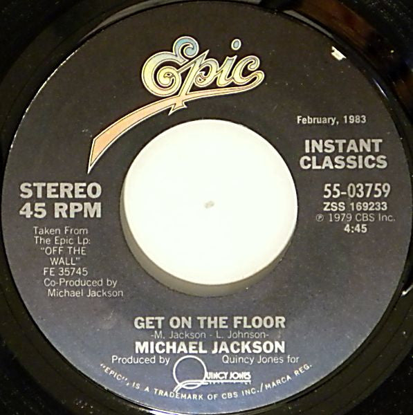 Michael Jackson : Beat It / Get On The Floor (7", RE, Styrene, Pit)