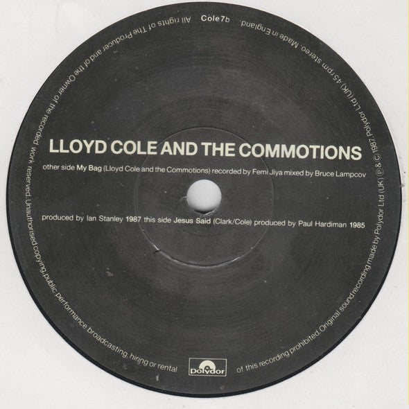 Lloyd Cole & The Commotions : My Bag (7", Single)