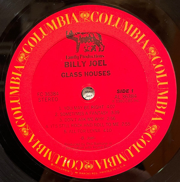 Billy Joel : Glass Houses (LP, Album, Pit)