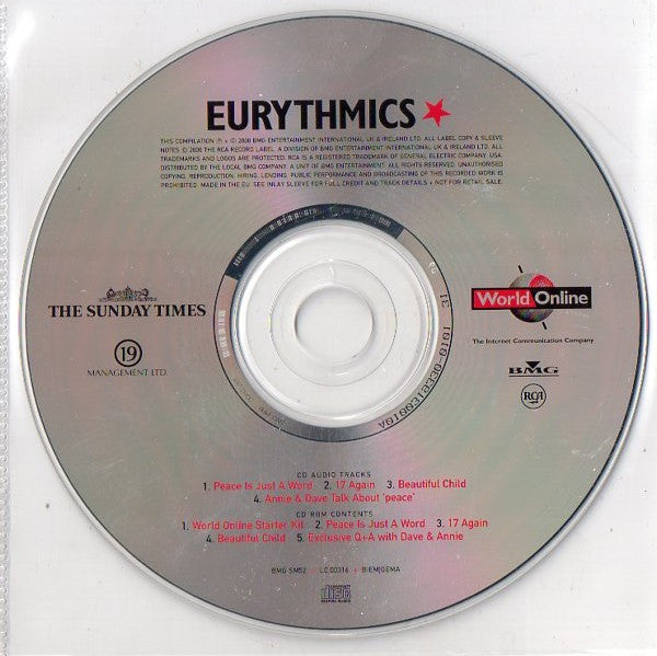 Eurythmics : Peace Is Just A Word (CD, Enh, Promo, Smplr, Car)