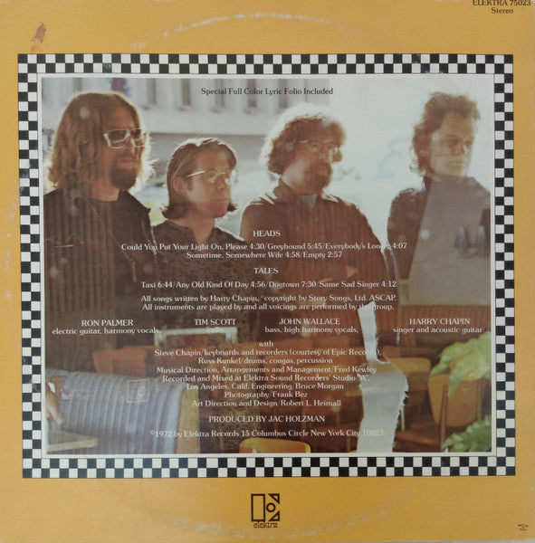 Harry Chapin : Heads & Tales (LP, Album, RE, San)