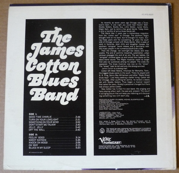 The James Cotton Blues Band : The James Cotton Blues Band (LP, Album, RP)