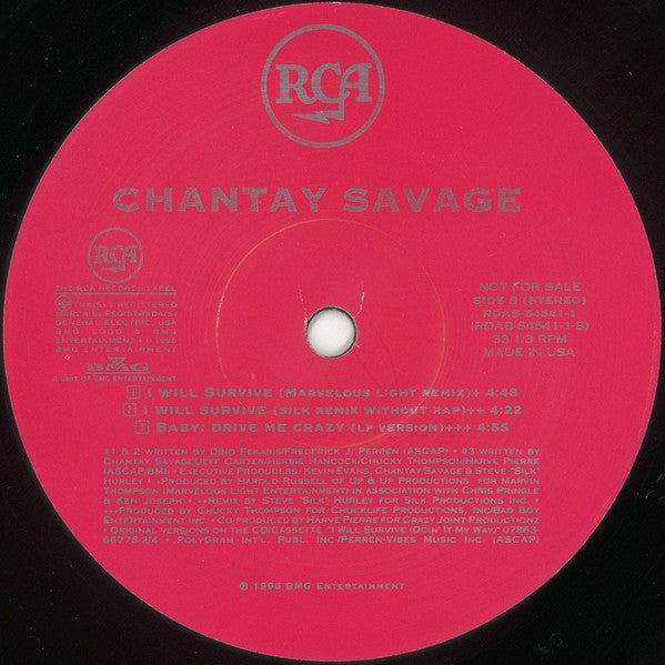 Chantay Savage : I Will Survive (12", Promo)