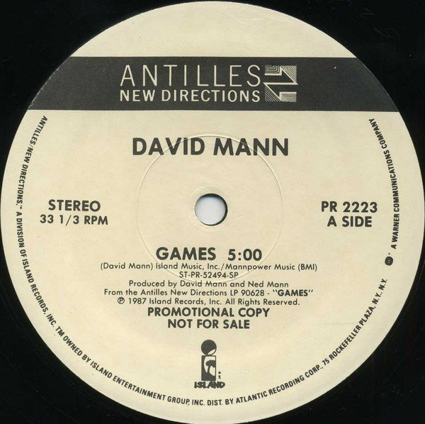 David Mann : Games / Travelling Song / Night Vision (12", Promo)
