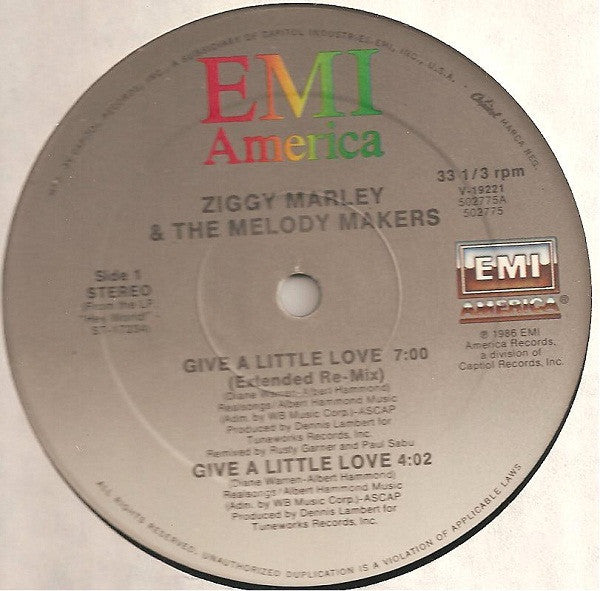 Ziggy Marley And The Melody Makers : Give A Little Love (12")