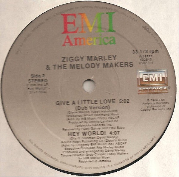 Ziggy Marley And The Melody Makers : Give A Little Love (12")