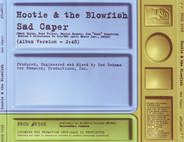 Hootie & The Blowfish : Sad Caper (CD, Single, Promo)