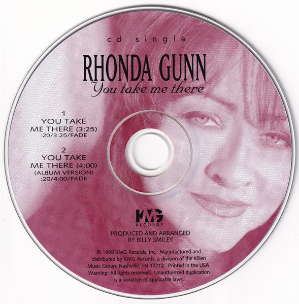 Rhonda Gunn : You Take Me There (CD, Single)