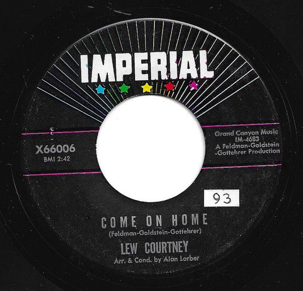 Lou Courtney : Come On Home  (7", Single)