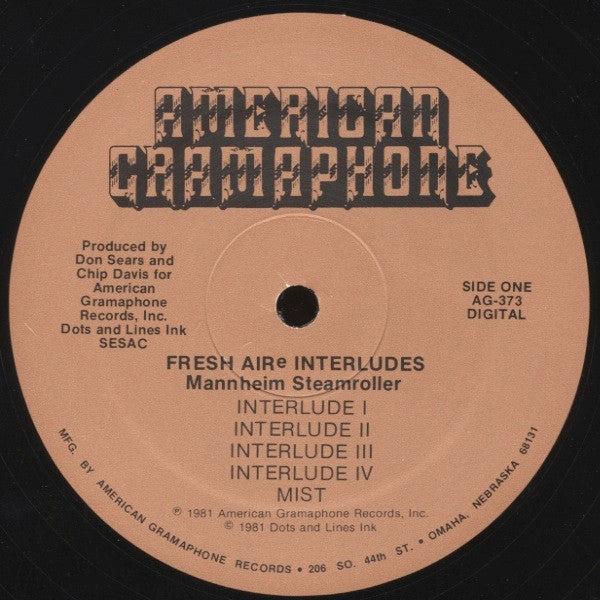 Mannheim Steamroller : Fresh Aire Interludes (LP, Comp)