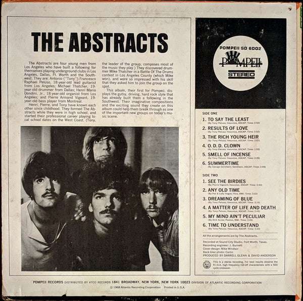 The Abstracts : The Abstracts (LP, Album, CT )