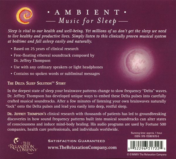Dr. Jeffrey Thompson : Ambient Music For Sleep (CD, Album)