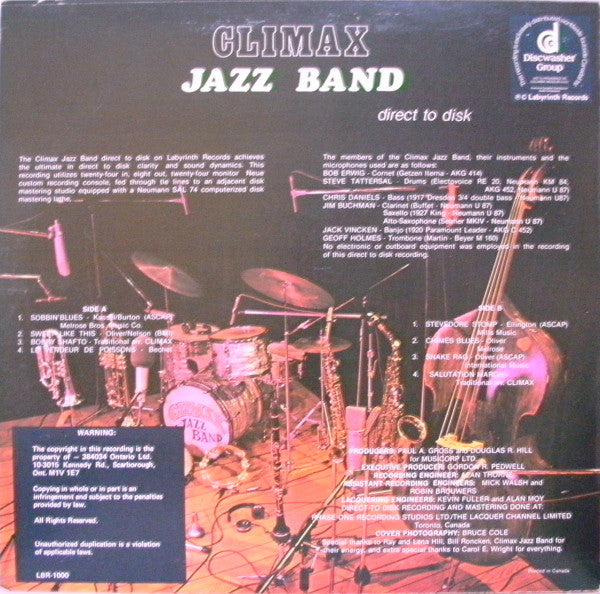 Climax Jazz Band : Direct To Disk (LP, Ltd)