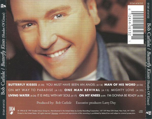 Bob Carlisle (2) : Butterfly Kisses (Shades Of Grace) (CD, Album)