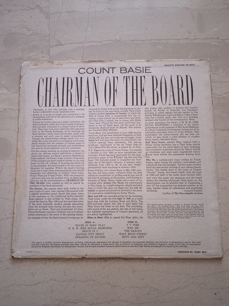 Count Basie : Chairman Of The Board (LP, Album, RE)