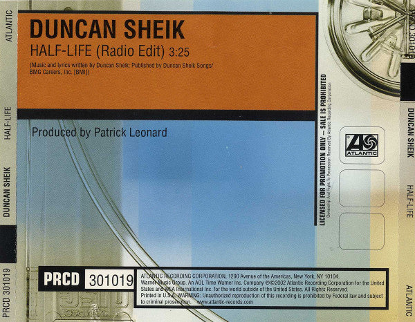 Duncan Sheik : Half-Life (CD, Single, Promo)