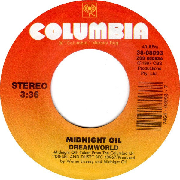 Midnight Oil : Dreamworld (7", Single, Styrene)
