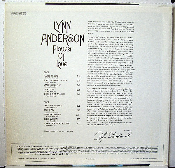 Lynn Anderson : Flower Of Love (LP, Album, Comp)