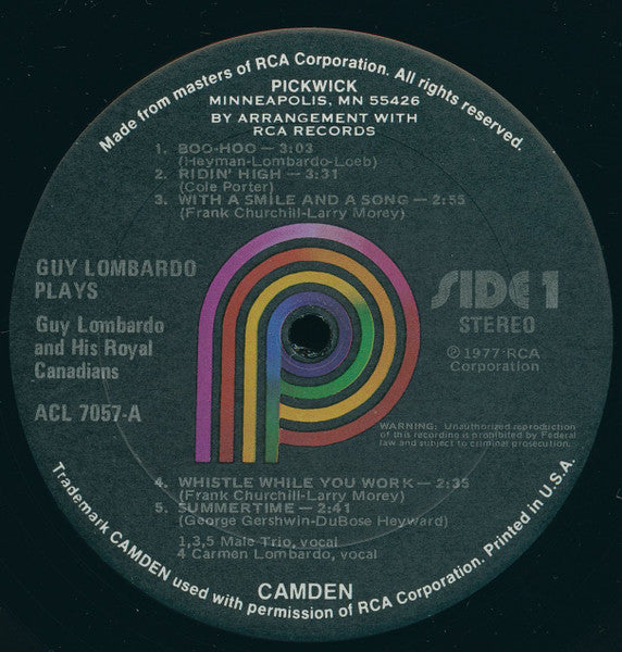 Guy Lombardo And His Royal Canadians : Guy Lombardo Plays (LP, Comp, RE)