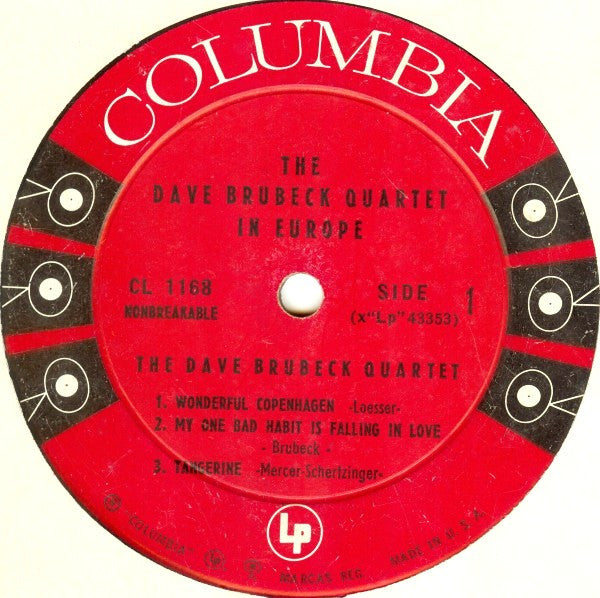 The Dave Brubeck Quartet : The Dave Brubeck Quartet In Europe (LP, Album, Mono, Bri)