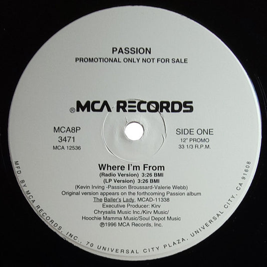 Passion : Where I'm From (12", Promo)