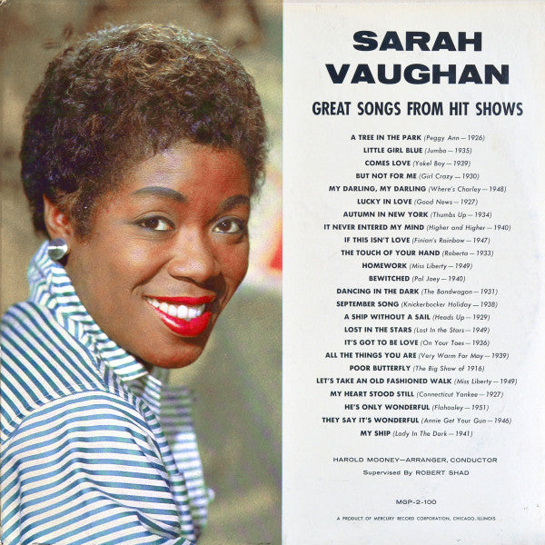 Sarah Vaughan : Great Songs From Hit Shows (2xLP, Album, Mono, Gat)