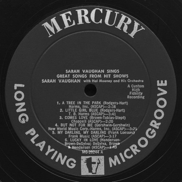 Sarah Vaughan : Great Songs From Hit Shows (2xLP, Album, Mono, Gat)