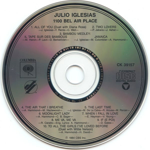 Julio Iglesias : 1100 Bel Air Place (CD, Album, RE, Pit)