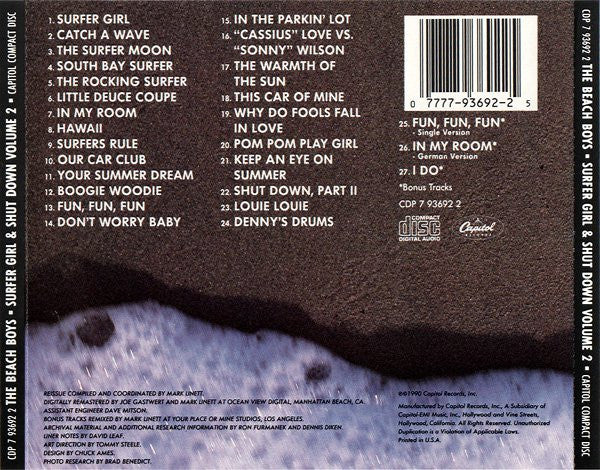 The Beach Boys : Surfer Girl & Shut Down Volume 2 (CD, Comp, RM)
