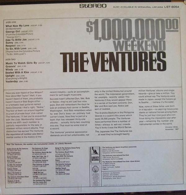 The Ventures : $1,000,000.00 Weekend (LP, Album, Ter)