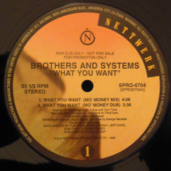 Brothers And Systems : What You Want (Remixes) (12", Promo)