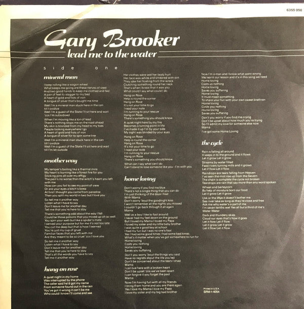 Gary Brooker : Lead Me To The Water (LP, Album, 53 )