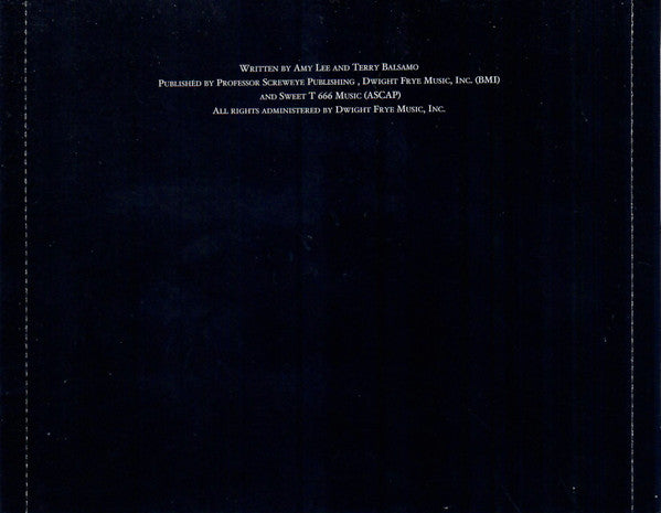 Evanescence : Call Me When You're Sober (CD, Single, Promo)