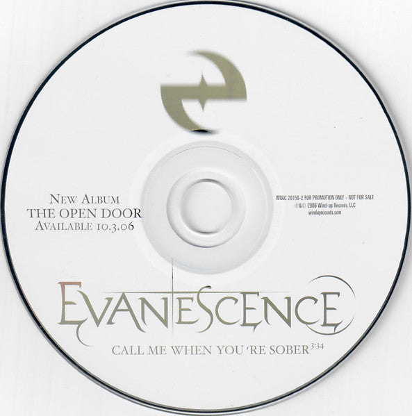 Evanescence : Call Me When You're Sober (CD, Single, Promo)