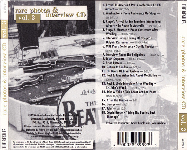 The Beatles : Rare Photos & Interview CD (Vol. 3) (CD, Ltd, Num)