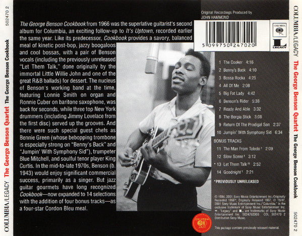 The George Benson Quartet Featuring Lonnie Smith : The George Benson Cookbook (CD, Album)