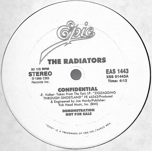 The Radiators : Confidential (12", Single, Promo)