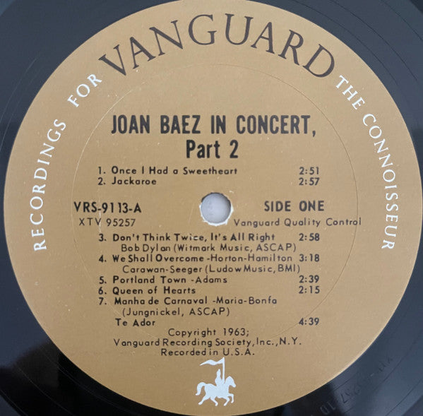 Joan Baez : In Concert Part 2 (LP, Album, Mono, Gol)
