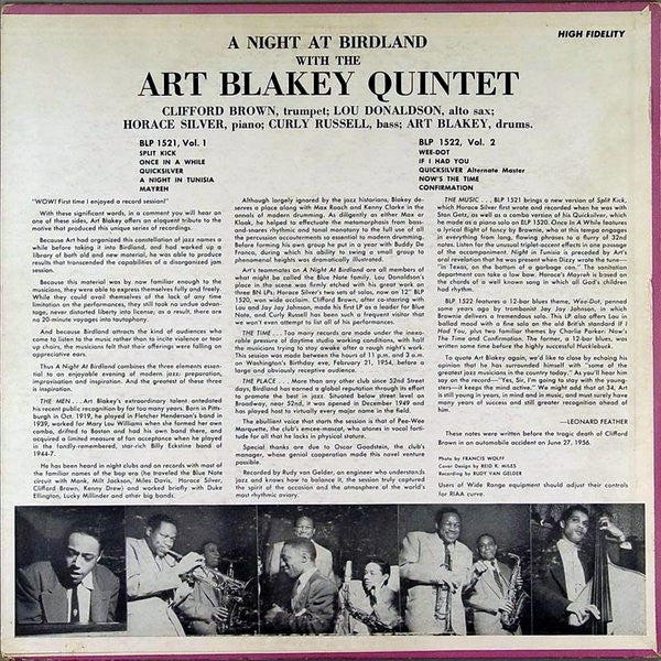 Art Blakey Quintet : A Night At Birdland, Volume 1 (LP, Comp, Mono)