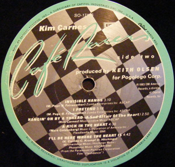 Kim Carnes : Café Racers (LP, Album, Jac)